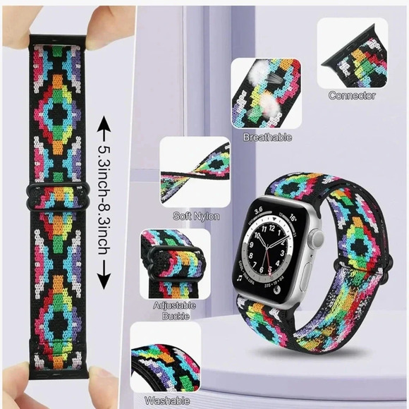 NWT Compatible with Apple Watch Bands 38mm 40mm 41mm 42mm 44mm 45mm,Adjustable - Picture 5 of 7